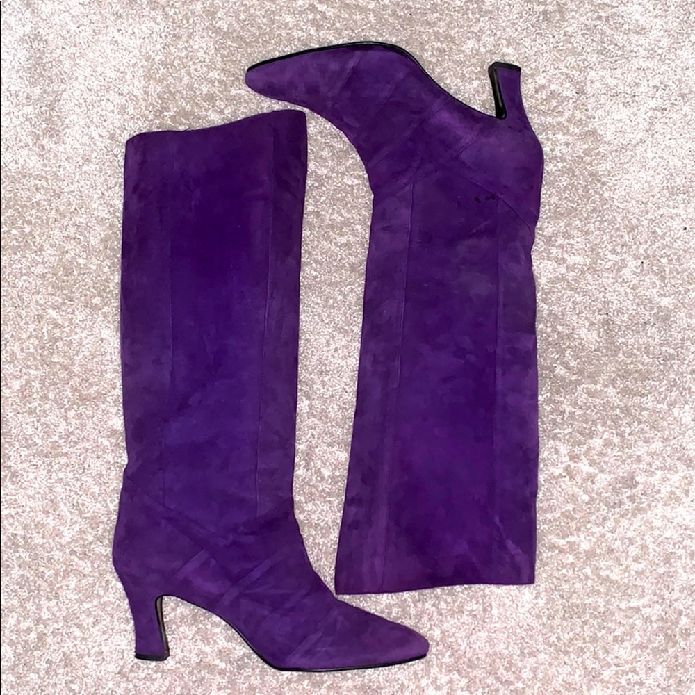 J. Renee Purple Suede Knee High-Boots